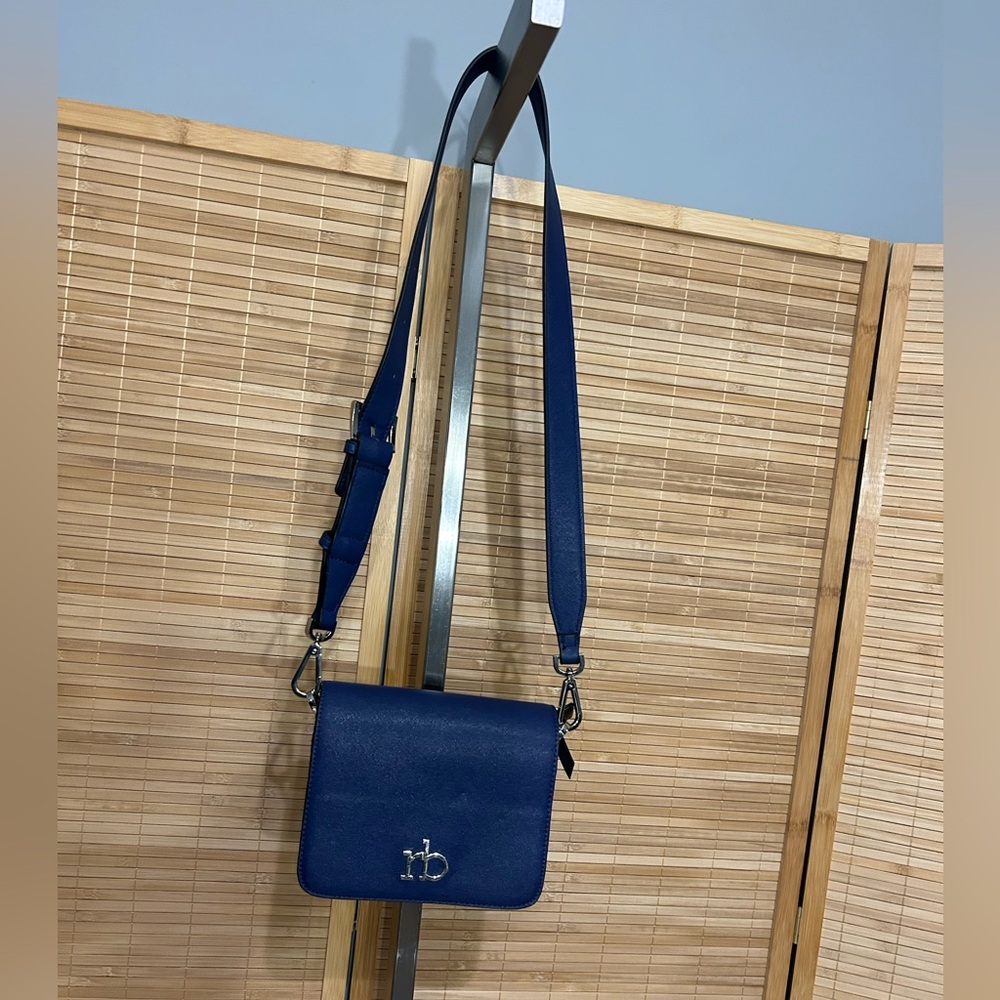 Roccobarocco rb navy blue cross body bag purse adjustable strap